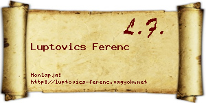 Luptovics Ferenc névjegykártya