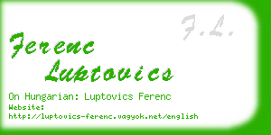 ferenc luptovics business card